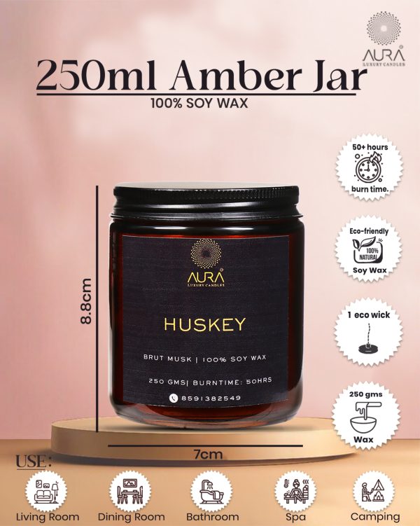 Warm Amber Colored Glass Jar Candles - Image 3