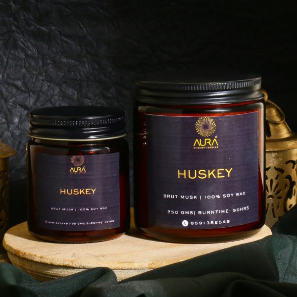 Warm Amber Colored Glass Jar Candles - Image 2