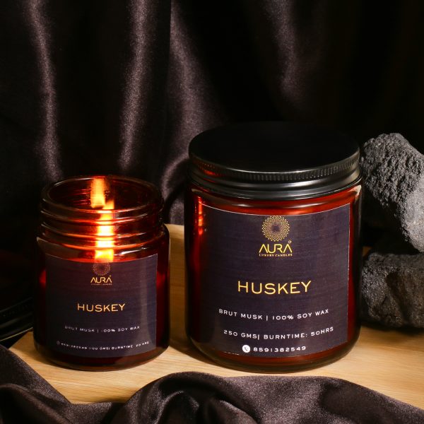 Warm Amber Colored Glass Jar Candles