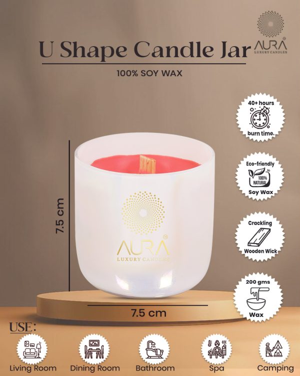 Premium Two Wick U Shaped Candle Jar - Image 3